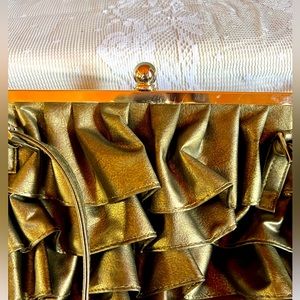 Vintage Far Nine Gold Ruffle Evening Clutch